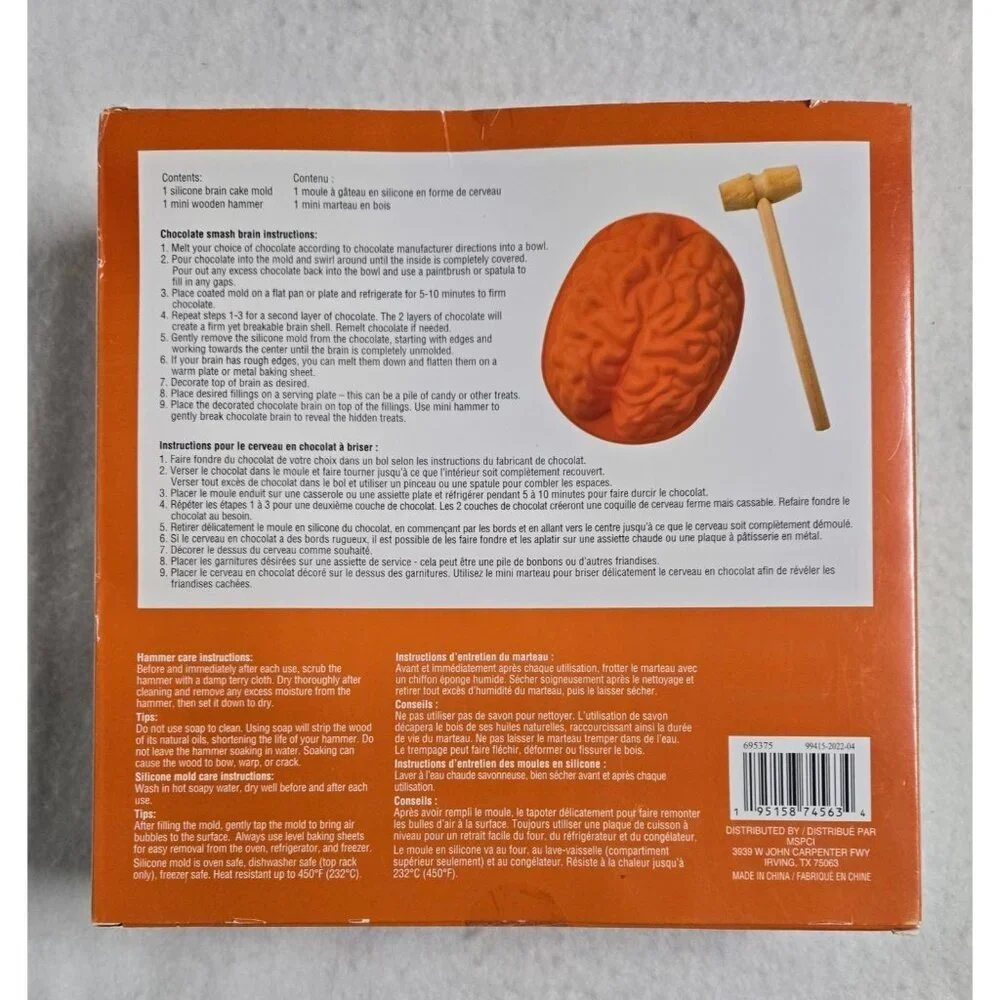 Celebrate It Brain Silicone Mold‎ Chocolate Smash Kit with Mallet